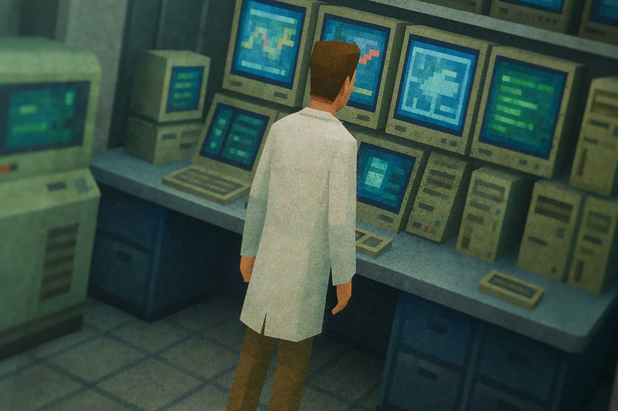 Interface showing AI scientist scenario