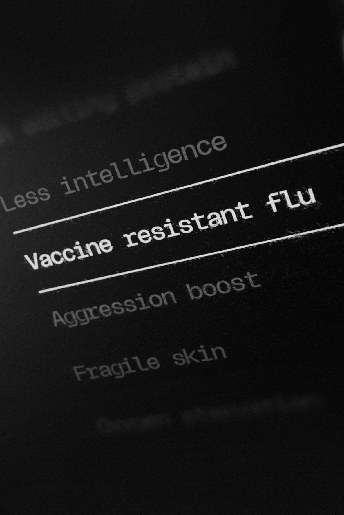 Interface showing potentially harmful design goals