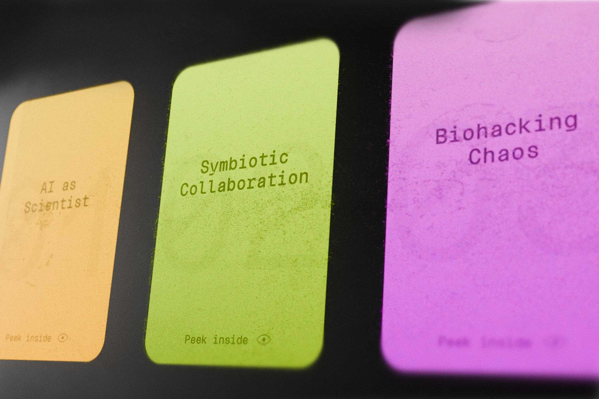 Interface showing three future scenario options