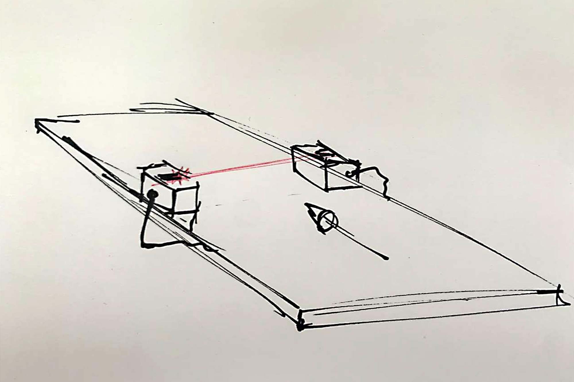 simple sketch showing a light barrier