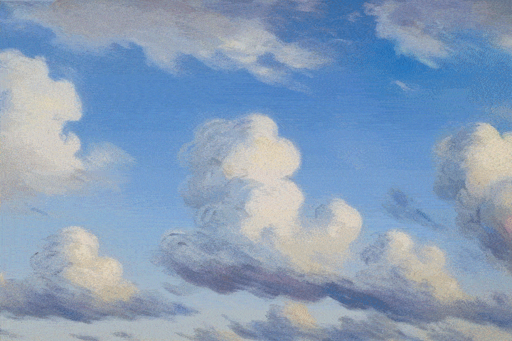 AI-generated clouds, oil-painting