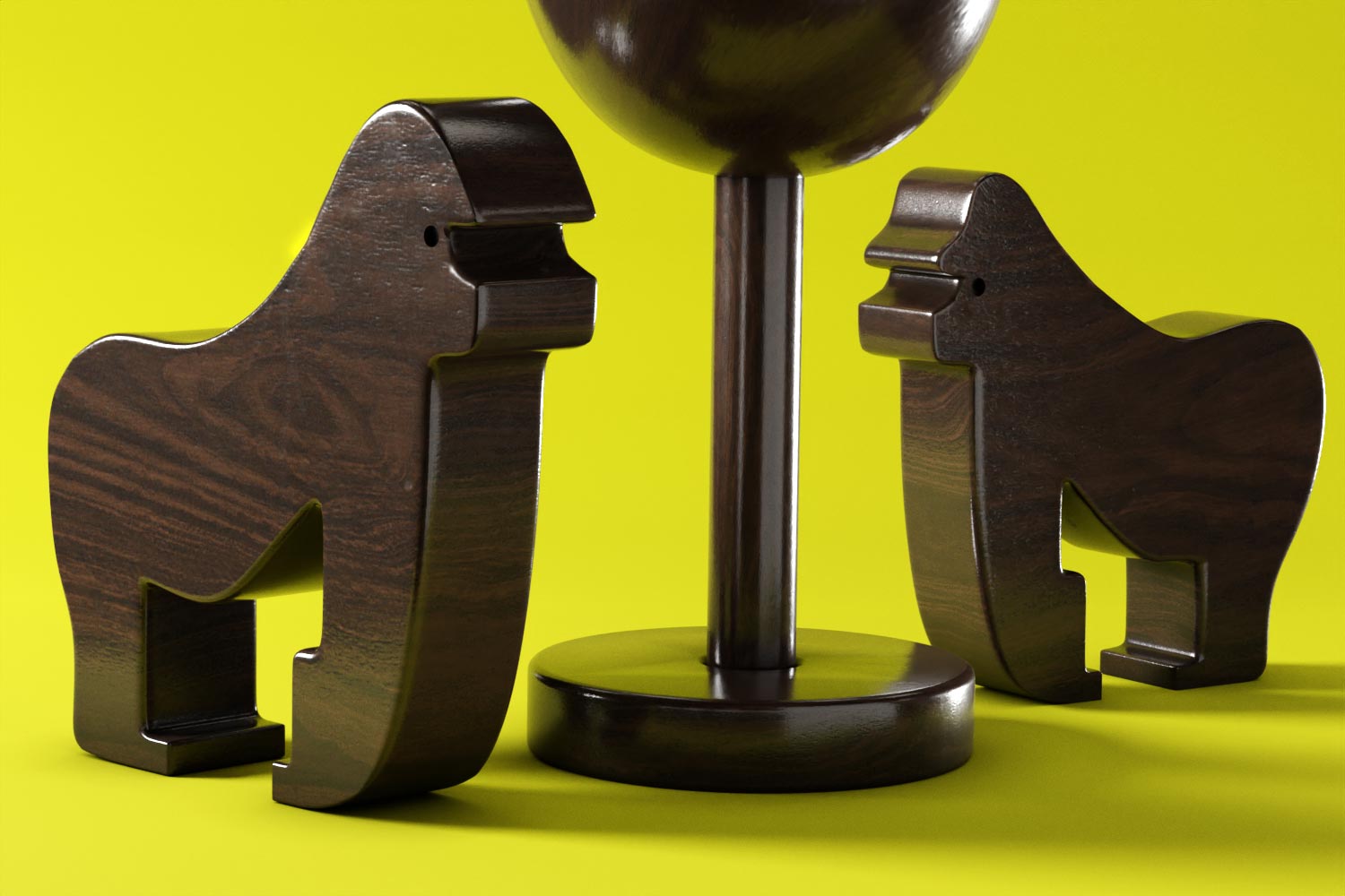 wooden gorillas